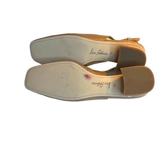 Sam Edelman Tamara Snip Toe Sling Back Block Heal Nude Shoes Women's Size 9.5 - Picture 6 of 9